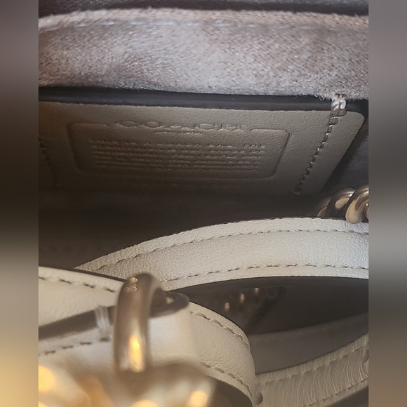 COACH Pepper Tan and Cream Mini Signature Canvas Snakeskin Leather Crossbody - Picture 10 of 10